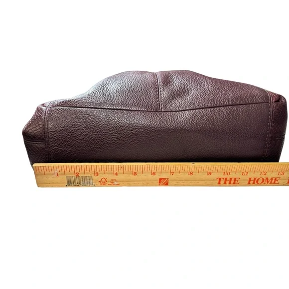 Coach Lexy Colorblock Pebble Leather & Genuine Snakeskin Shoulder Bag Burgundy - Picture 9 of 16